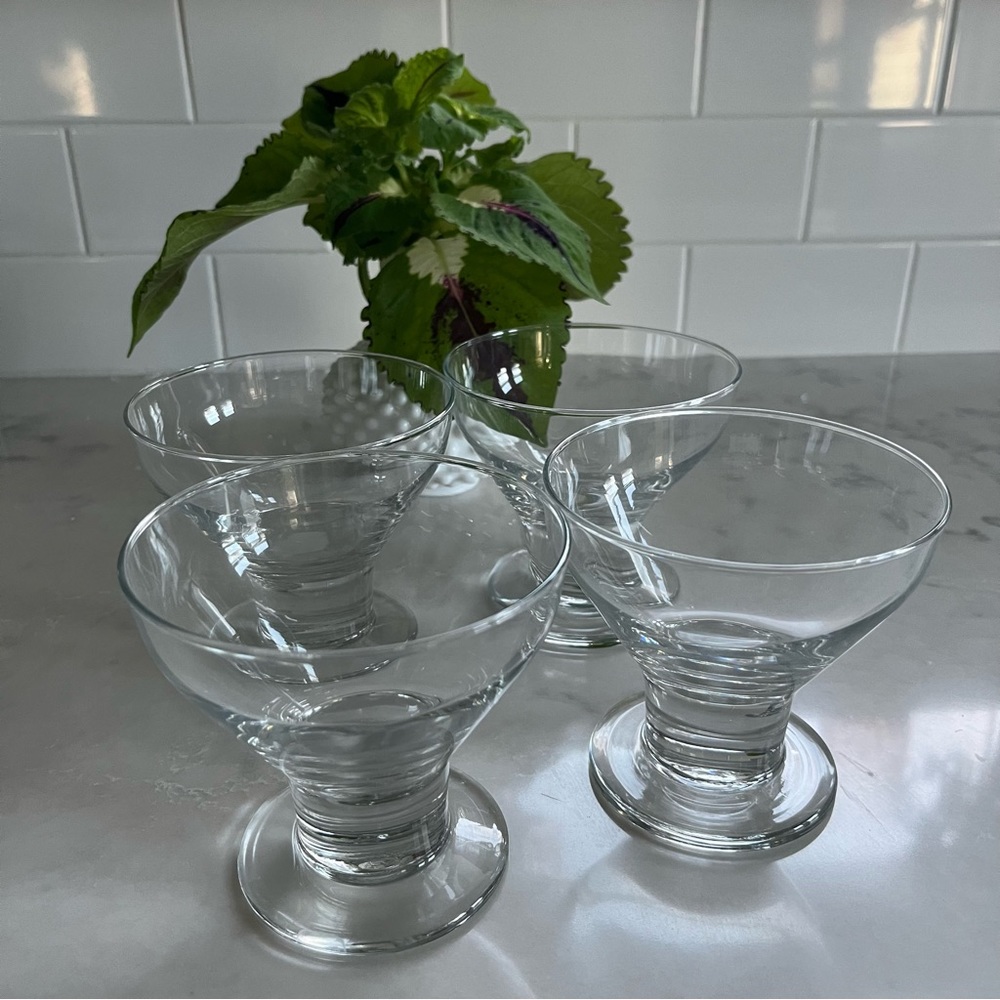 Crate & Barrel clear footed bowls. 4 total. EUC - Picture 3 of 4
